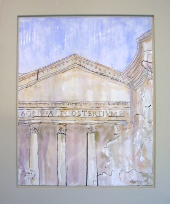 Winter light, Rome, Thomas Plunkett ARWS, 
Oil on Panel, Work available.